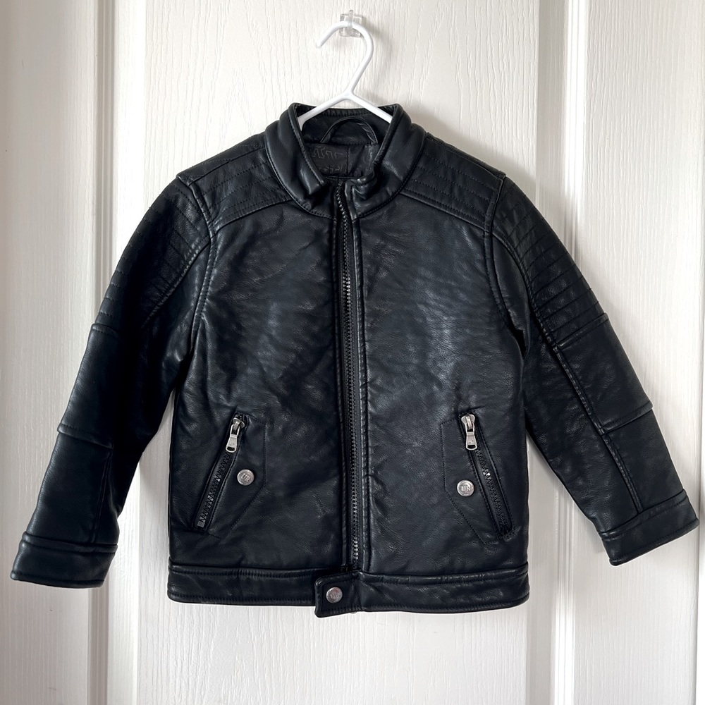 Kids faux leather moto jacket